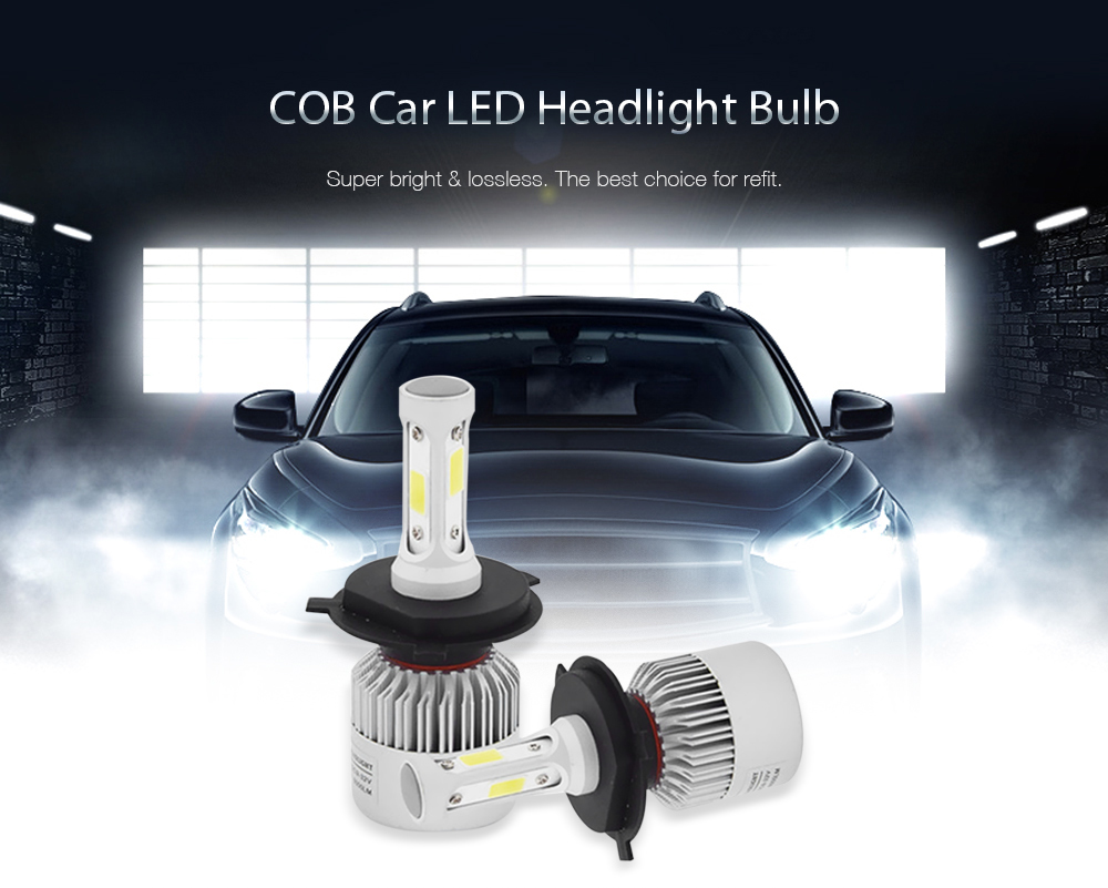Pair H1 H3 H4 H7 H11 9005 9006 COB LED Headlight Lamp