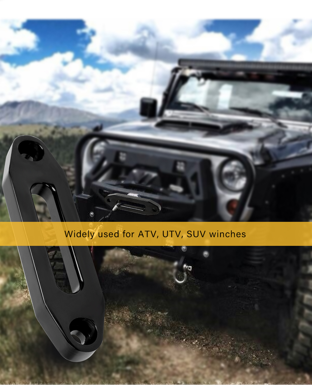 4000lbs Synthetic Winch Rope SUV ATV UTV Aluminum Hawse Fairlead