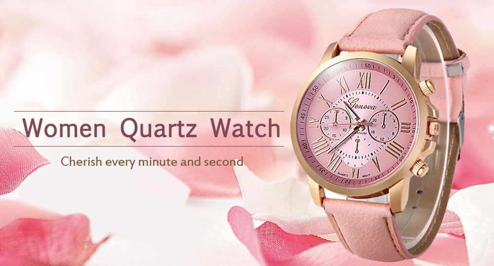 Geneva Decorative Sub-dials Bright Colors Female Quartz Watch