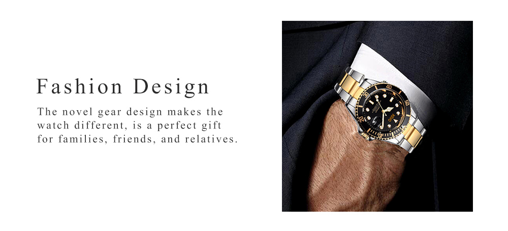 XSVO New Design Luxury Creative Gears Business Stainless Steel Dress Watch
