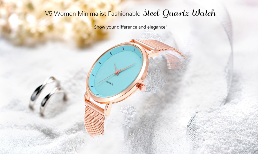 V5 Women Minimalist Fashionable Steel Quartz Watch