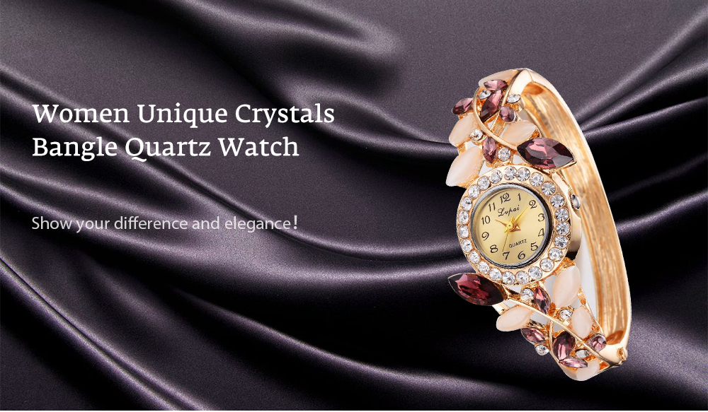 Lvpai P041 Women Unique Crystals Bangle Quartz Watches