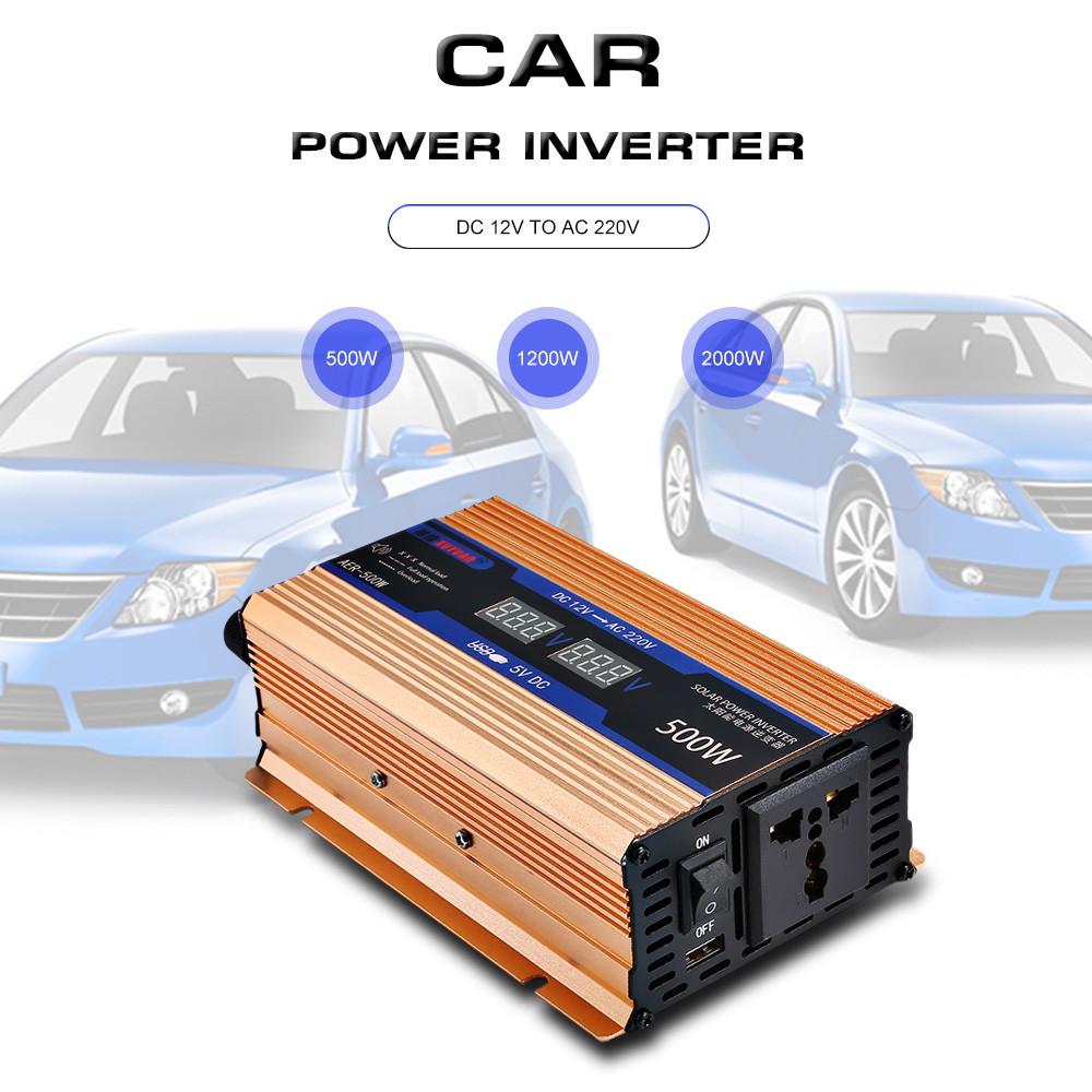 XUYUAN DC 12V to AC 220V Car Solar Power Inverter Converter with USB Port