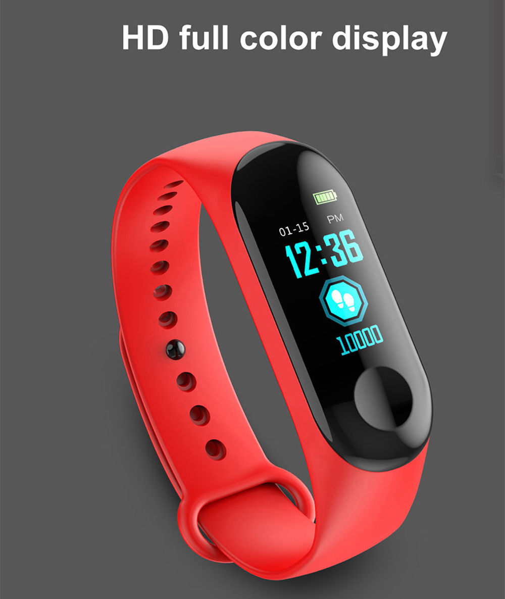 M3C 0.96 inch IP67 Waterproof Heart Rate Blood Pressure Sleep Monitor Smart Bluetooth Bracelet Sports Smartwatch
