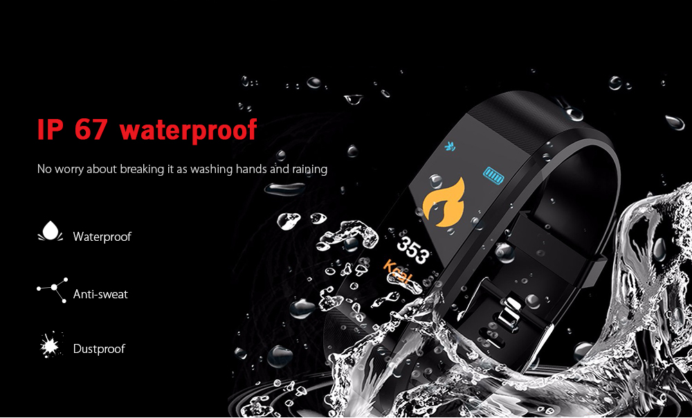 ID115 Plus Smart Bracelet 0.96 inch Screen Bluetooth 4.0 Call / Message Reminder Heart Rate Monitor Functions