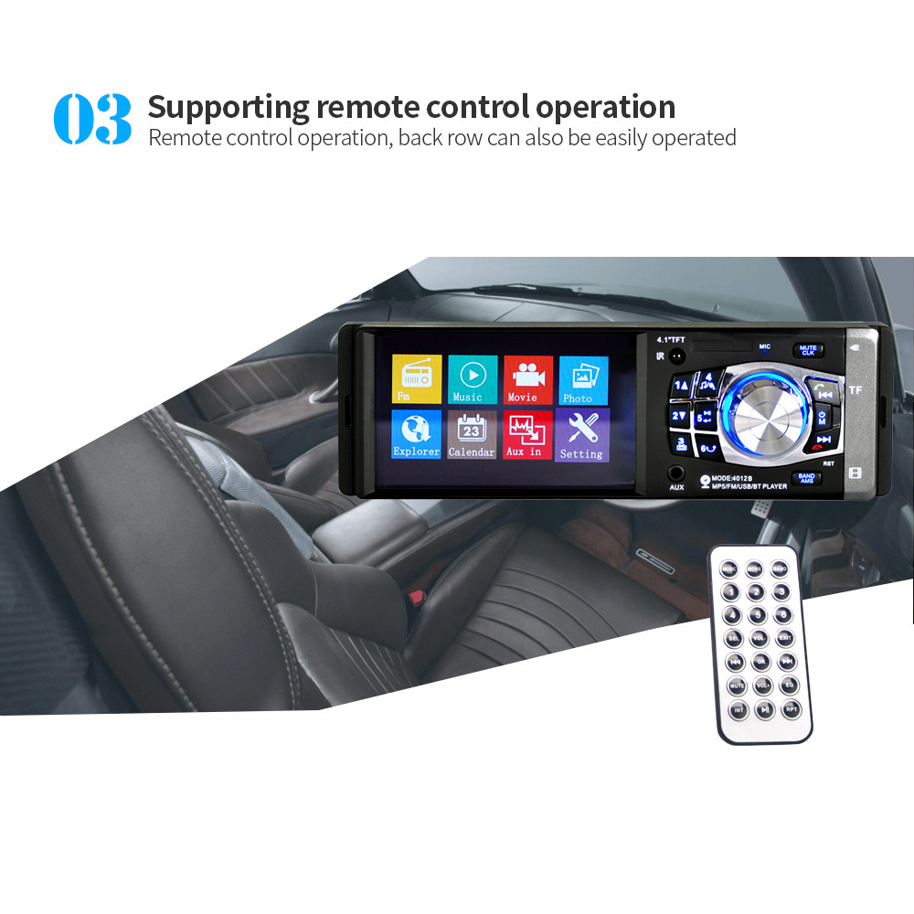 4012B 4.1 inch Car MP5 Vehicle-mounted Radio Multimedia Player Audio Video Rear Camera Remote Control