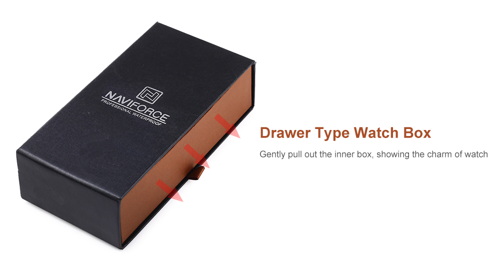 Naviforce Drawer Box for Watch Paper Rings Bracelets Case