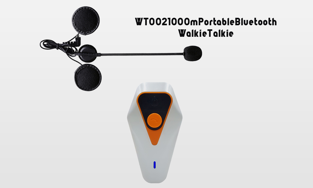 WT002 1000m Portable Bluetooth Walkie Talkie for Motorcycle Helmet