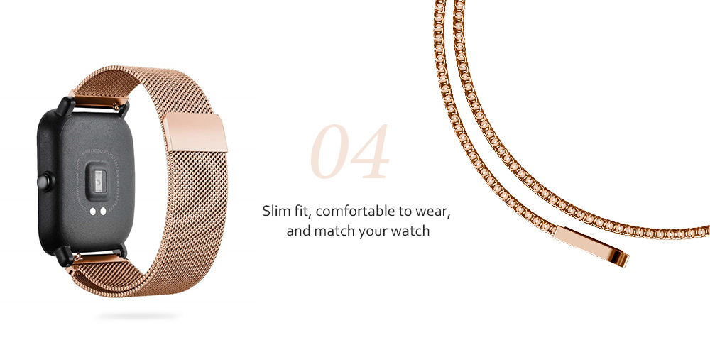 Milanese Loop Stainless Steel Buckle Mesh Watch Band for Xiaomi Huami Amazfit Youth Bit / Bip