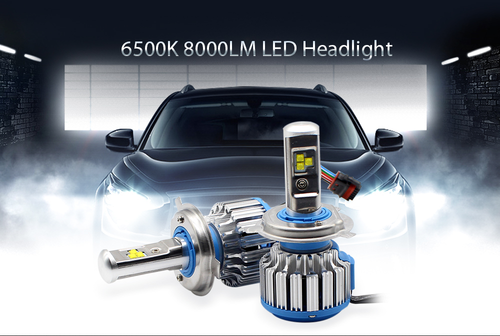 H4 70W 6500K 8000LM LED Headlight 2pcs