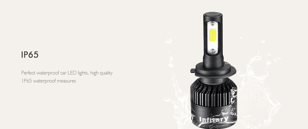 Infitary H7 LED Car Headlight Bulb 72W 8000LM 6500K Auto Headlamp 12V 24V Fog Light 2PCS