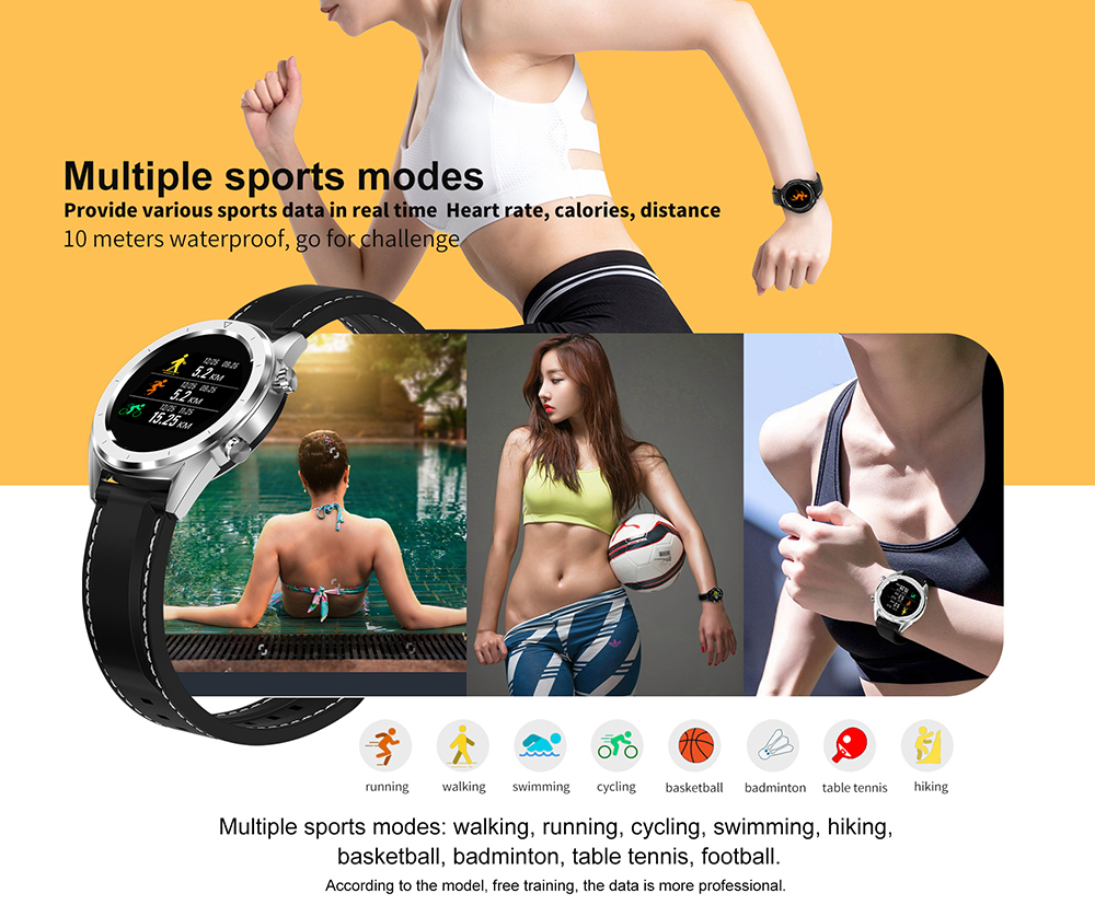 NO.1 DT28 Smart Watch 1.54 inch Nordic NRF52832 64KB RAM 512KB ROM Heart Rate Monitor Step Count Sedentary Reminder IP68 230mAh Built-in