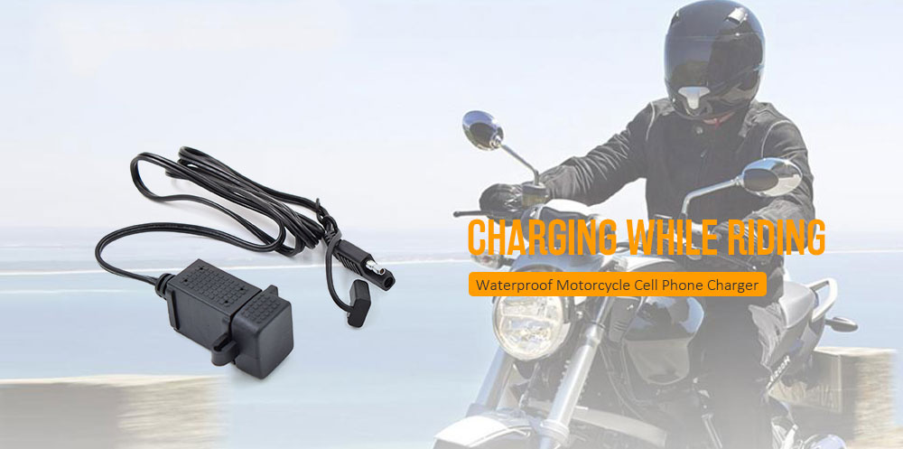 0204C Motorcycle Cell Phone Charger Dual USB Charging