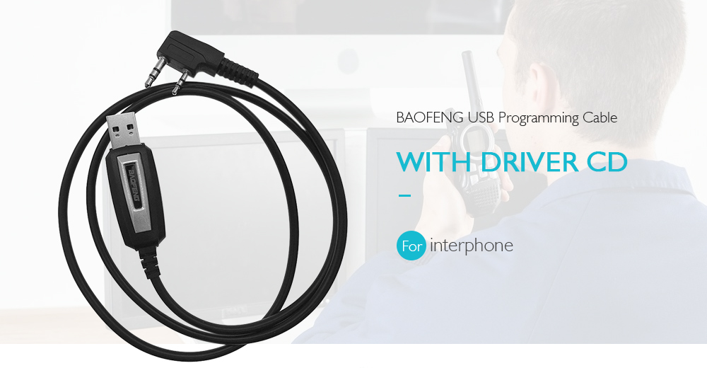 BAOFENG Portable USB Programming Cable with Driver CD