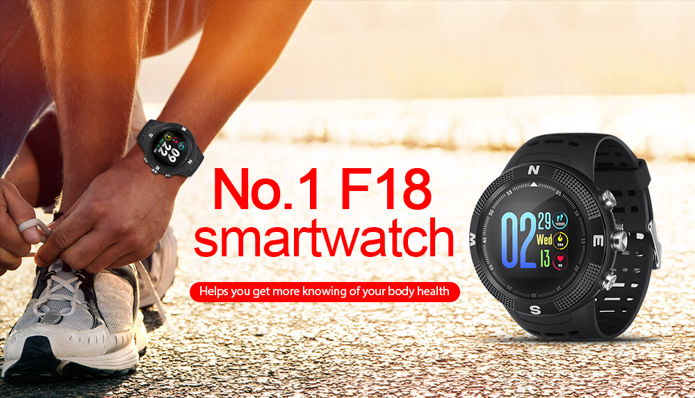 NO.1 F18 Smartwatch Sports Bluetooth 4.2 IP68 Waterproof Call / Message Reminder Pedometer Sleep Monitoring