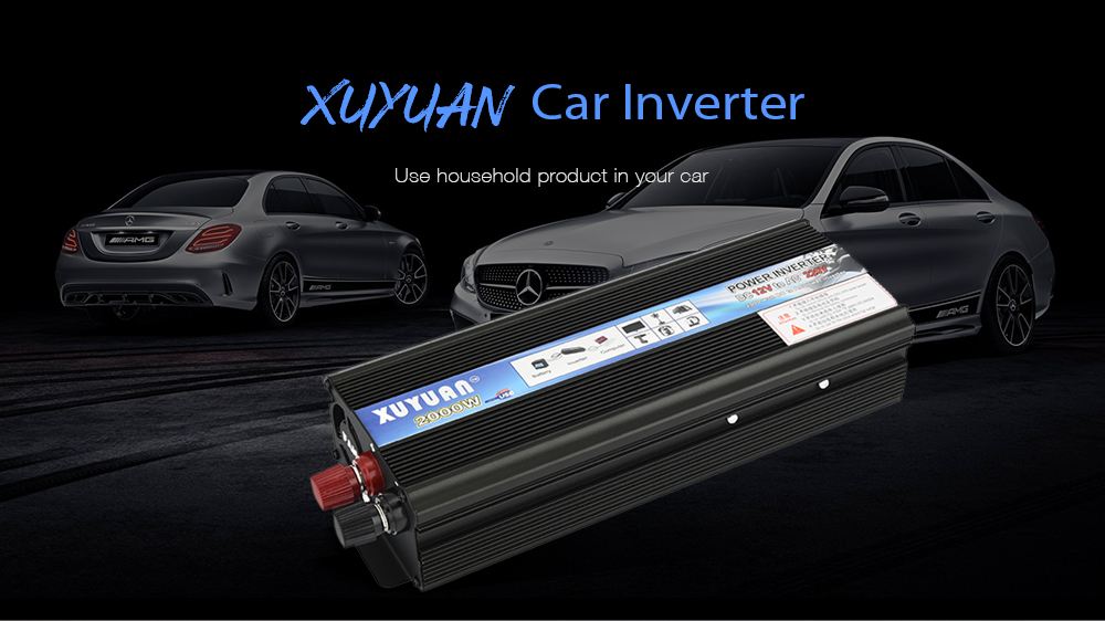 XUYUAN Car Inverter 2000W DC 12V AC 220V Vehicle Power Supply Switch On-board Charger