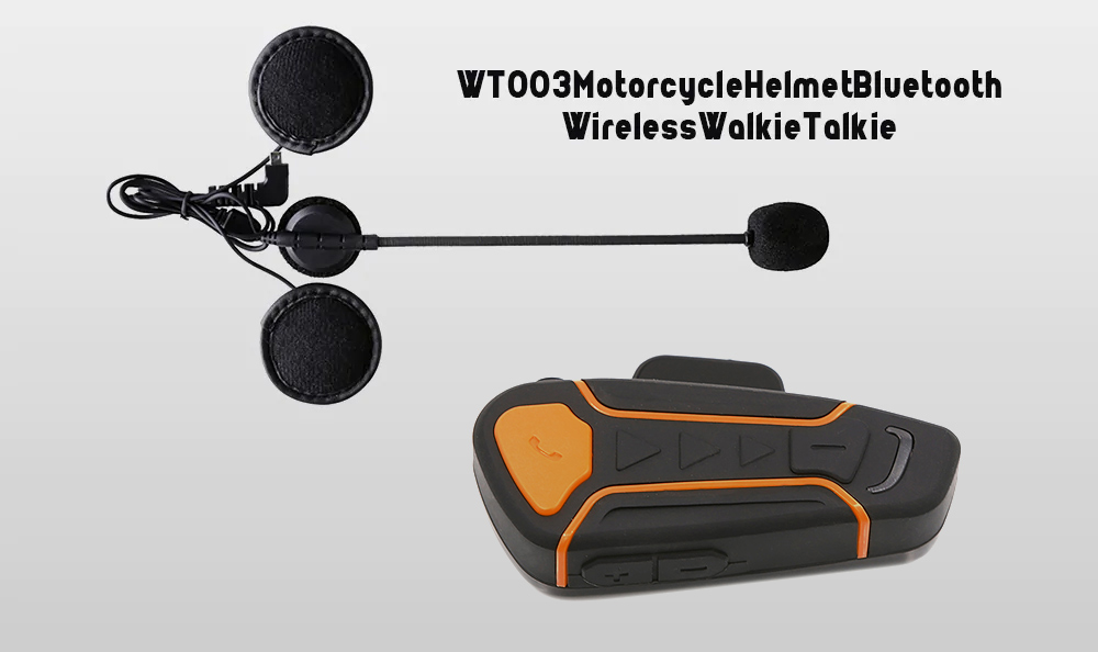 WT003 1000m Motorcycle Helmet Bluetooth Wireless Walkie Talkie
