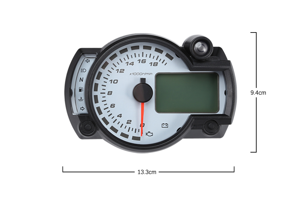 LCD 7-color Display Motorcycle Digital Speedometer