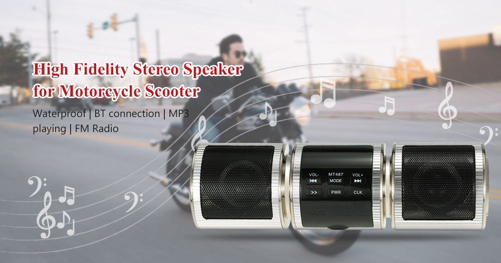 YKT - YX - 003 Motorcycle Audio Speaker Support Bluetooth Music Player