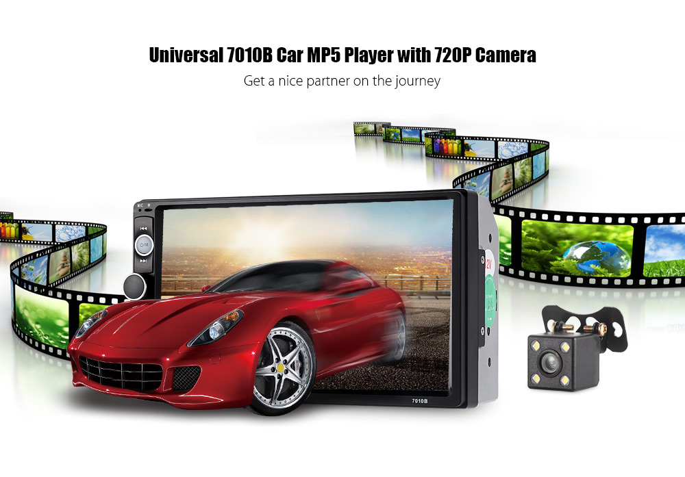 Universal 7010B 7 inch Bluetooth FM Radio Car MP5 Player with 720P Camera