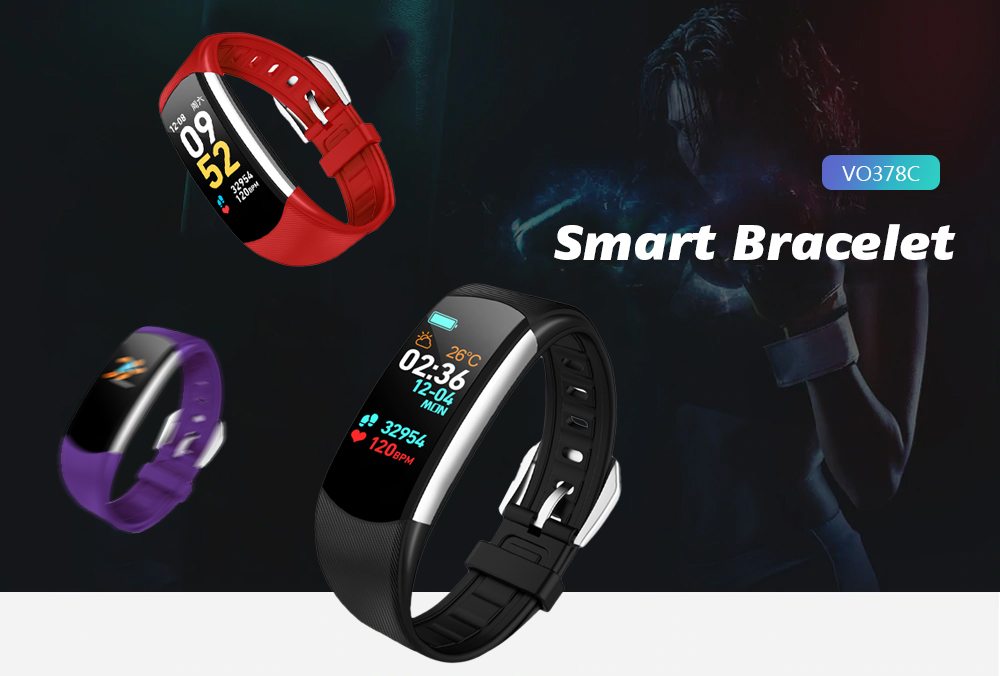 VO378C Color Screen Smart Bracelet Message Reminder Real-time Heart Rate Blood Pressure Monitoring Waterproof Smartwatch