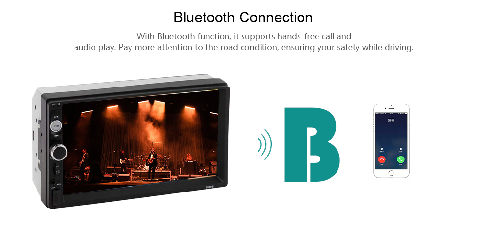 7010B 7 inch Car Bluetooth Hands-free Audio Display MP3 MP5 Player