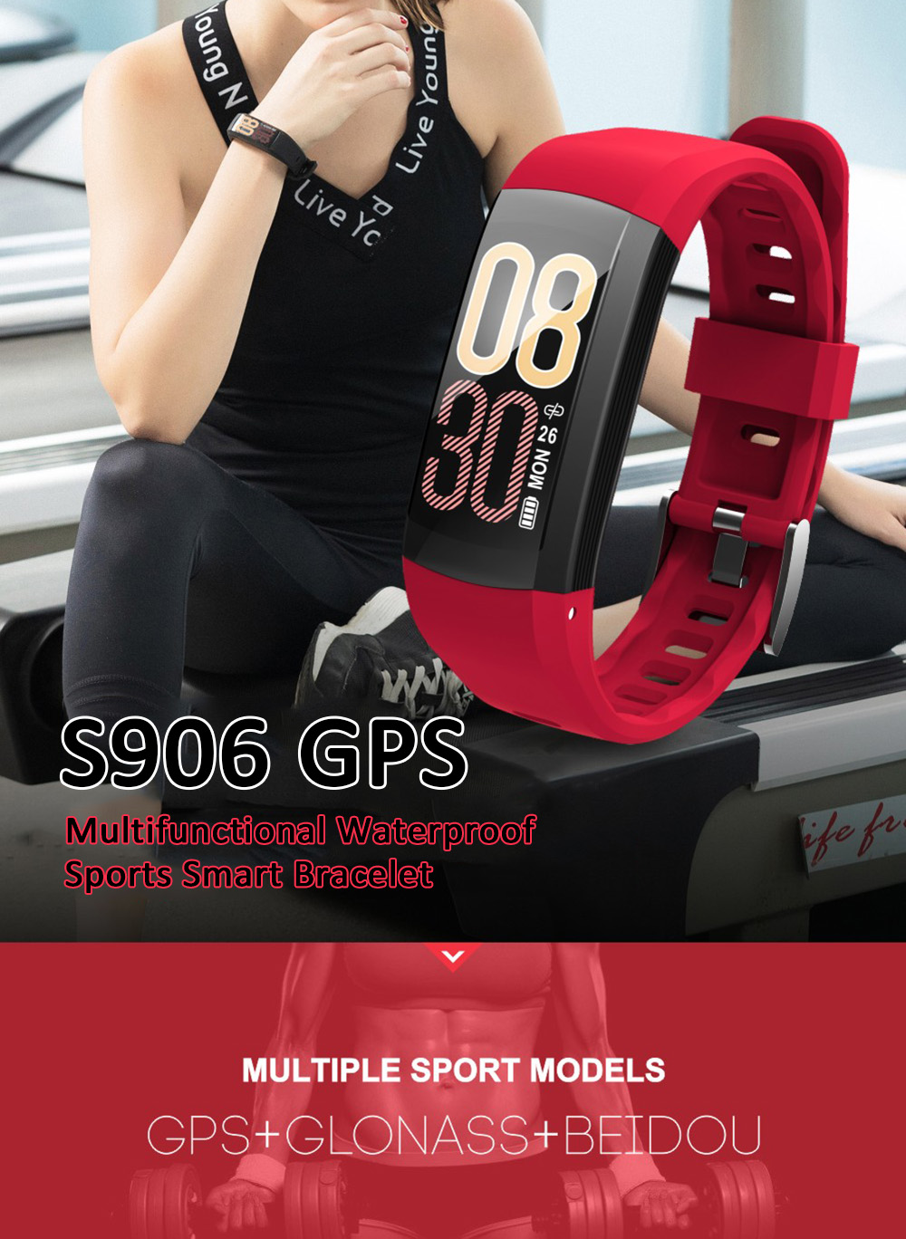 S906 GPS Multifunctional Smart Waterproof Sports Bracelet