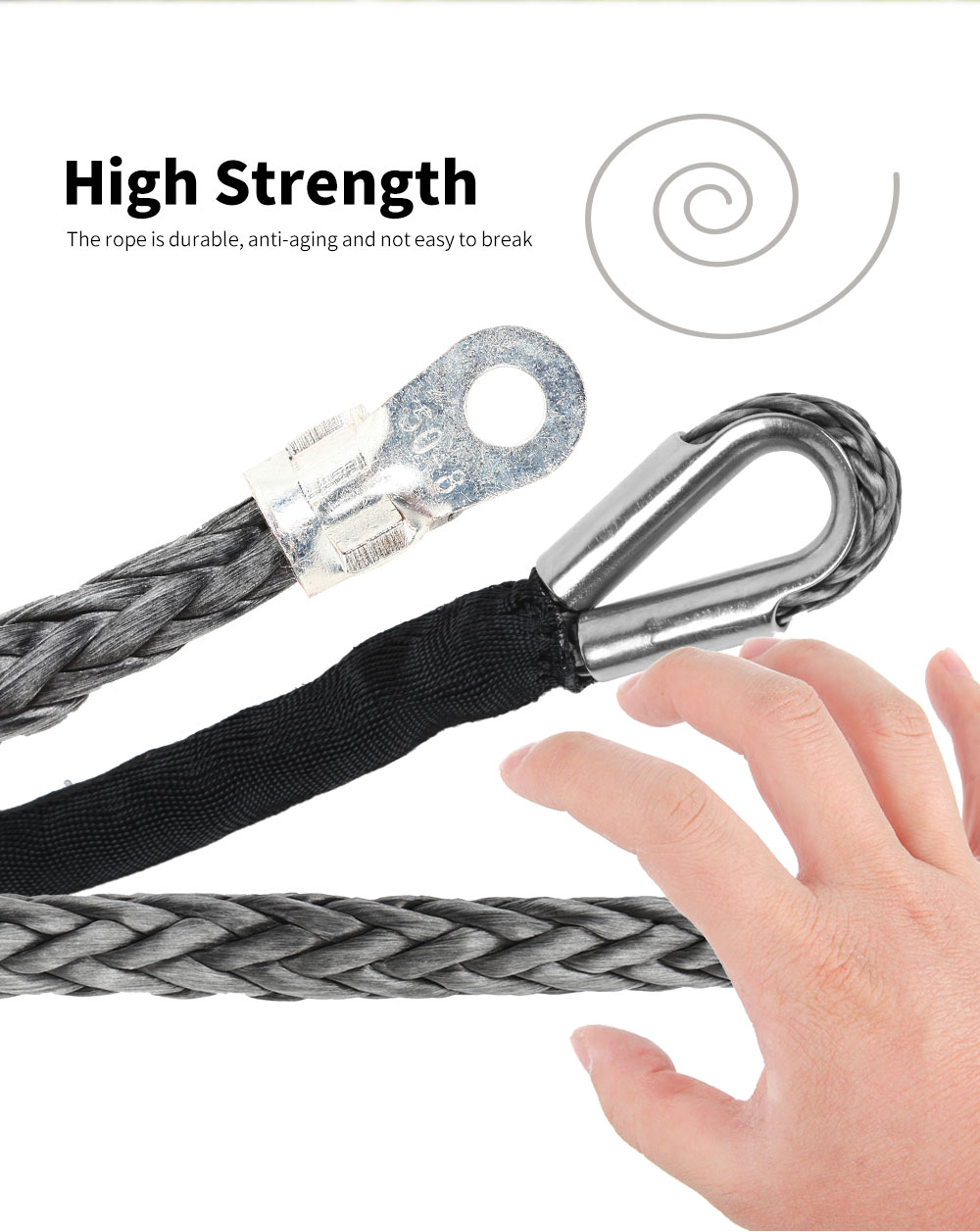 12mm x 25m Synthetic Winch Rope Line Recovery Cable