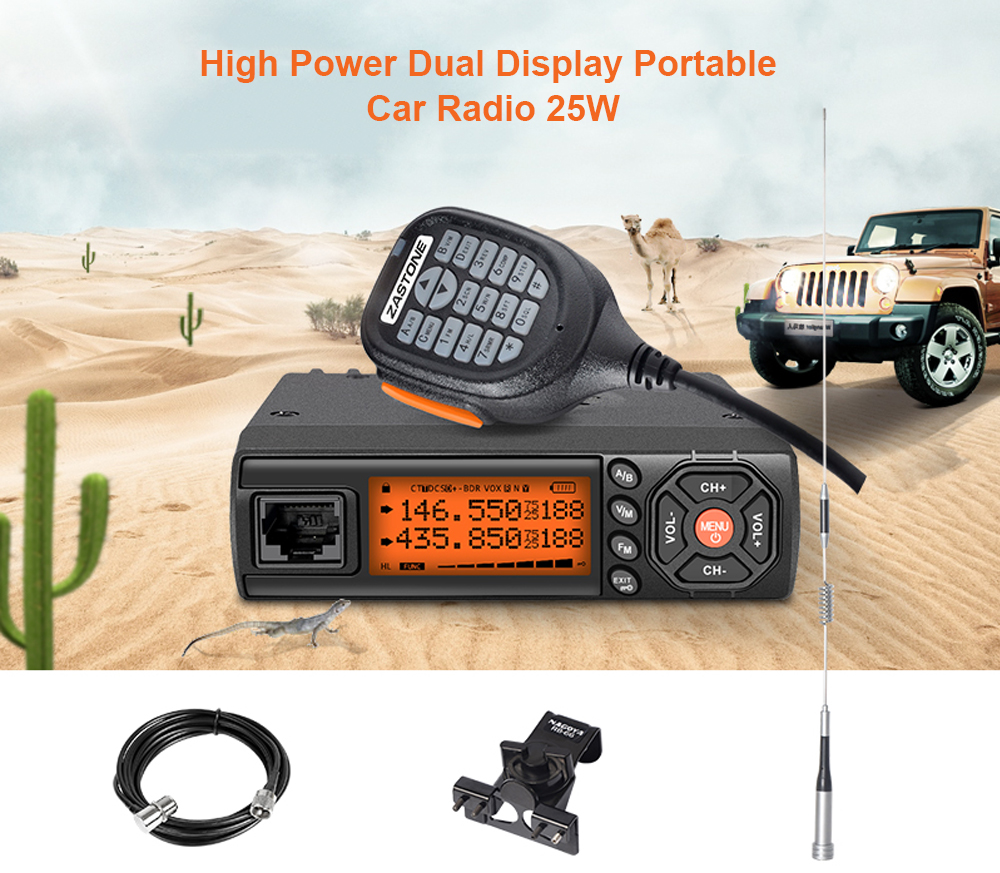 High Power Dual Display Portable Car Radio 25W