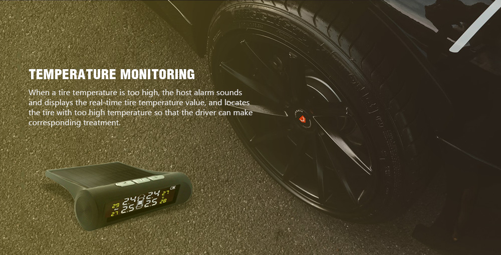 External Solar Wireless Tire Pressure Monitor