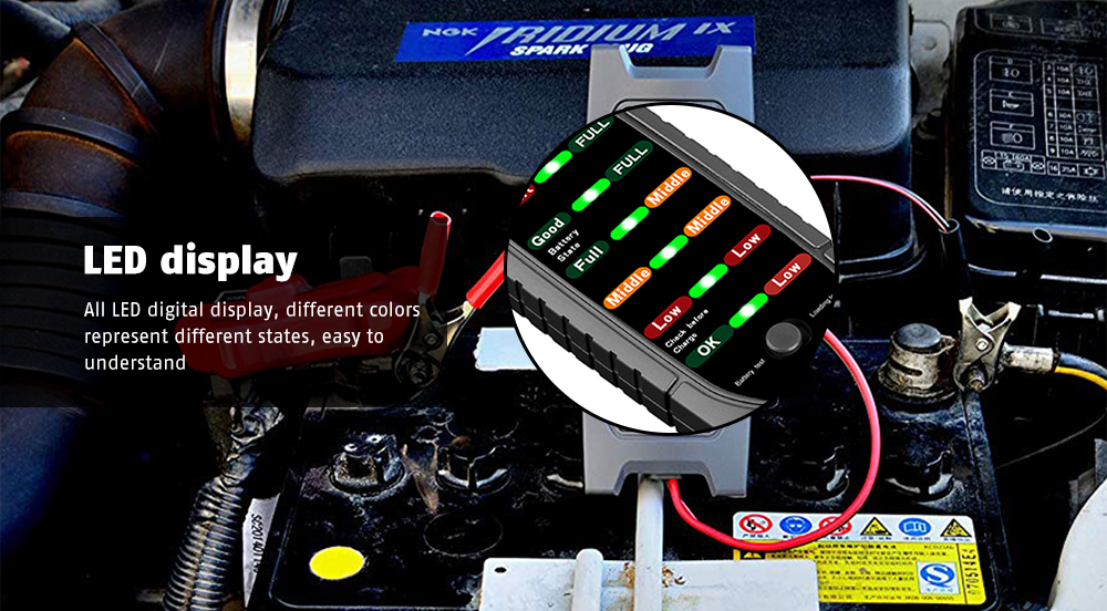 TIROL T25574 LED Display / Good Heat Dissipation / Compact Size Battery Capacity Tester
