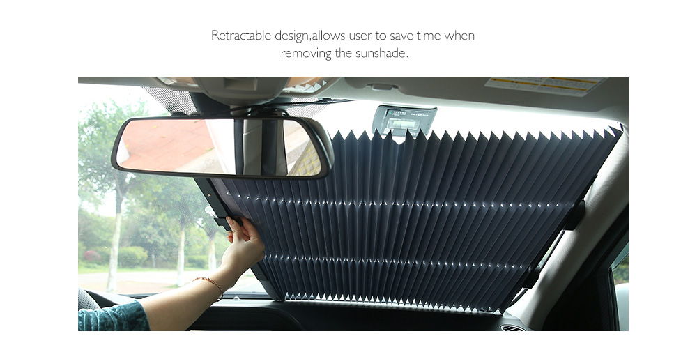 Car Retractable Sunshade Double Line Box Car Front File 65cm