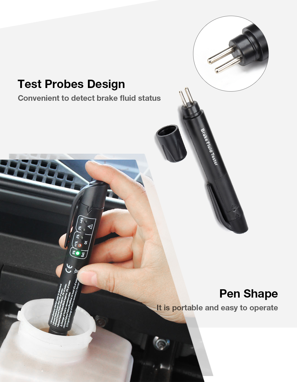 Car Brake Fluid Tester Pen Auto Oil Quality Check Analyzer