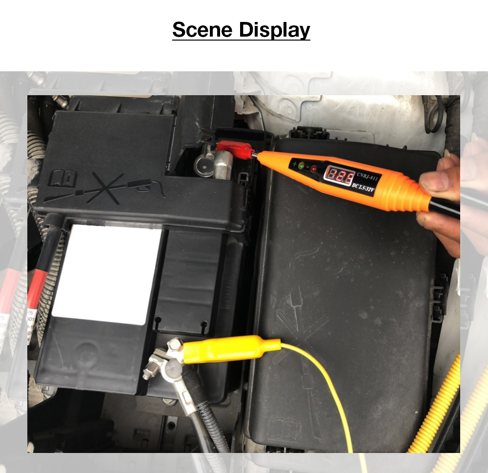 Car Electrical Circuit Test Pen Digital Display Voltage Tester Detector