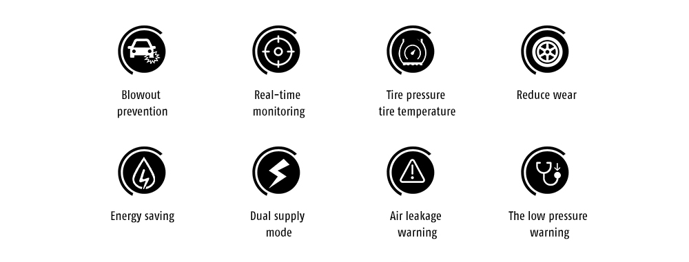 168 Blowout Prevention / Dual Power Supply Mode / Real-Time Monitoring / Safty Alarm Solar Tire Pressure Monitor