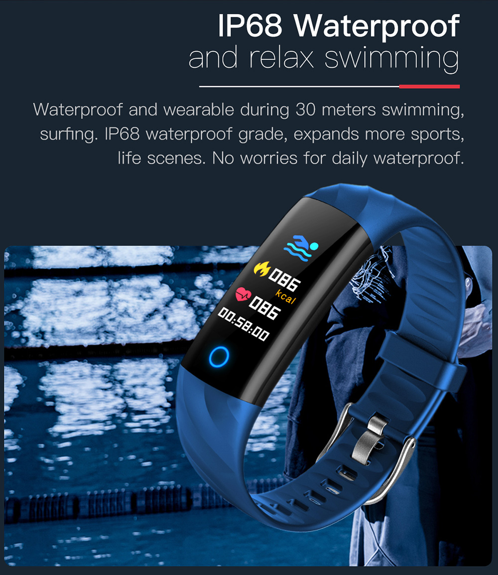 S5 Breathable Lamp / IP68 Waterproof Design / Heart Measurement / Visible Message Smart Bracelet