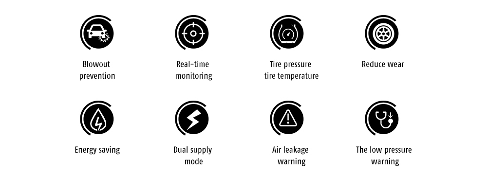 468 External Sensor / Blowout Prevention / Real-Time Monitoring / Dual Power Supply Mode / Safty Alarm Solar Tire Pressure Monitor