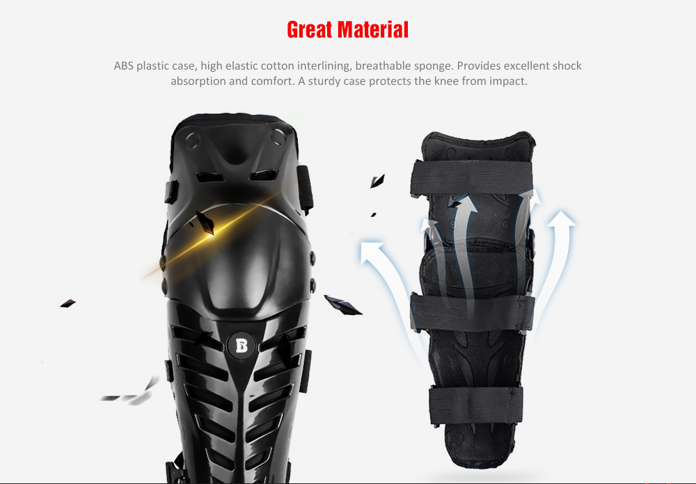 BSD1008 Motorcycle Protective Gear Knee Pad Off-road Riding Leggings Shatter-resistant Windproof Knight Equipment 2pcs
